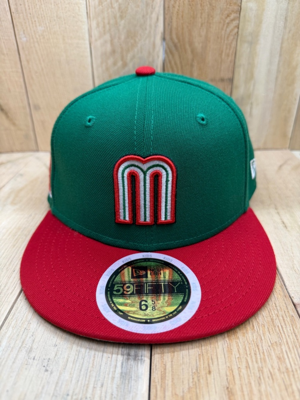 New Era 59FIFTY Mexico World Baseball Classic Kids Fitted Hat 6 5/8 GreenRed NWT